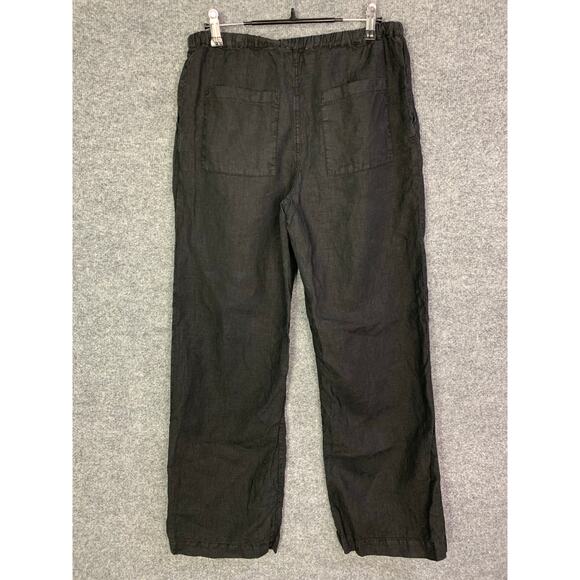NATION LTD Los Angeles 100%‎ Linen Pants Black  Waist Wide Leg Women’s XS - Picture 3 of 11
